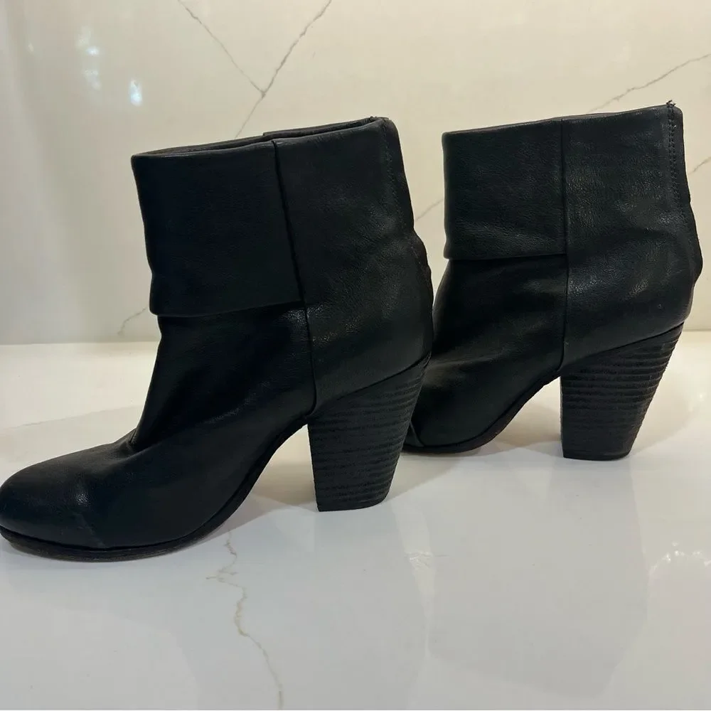 rag & bone Black Leather Ankle Booties